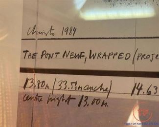 1984 Lithograph The Pont Neuf Wrapped for Paris Signed to "The Baers" by CHRISTO