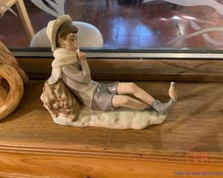 LLADRO Shepherd Boy with Bird Figurine