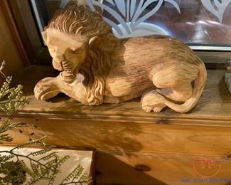 Hand Carved Lion Sculpture