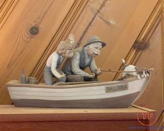 LLADRO Fishing with Gramps Figurine