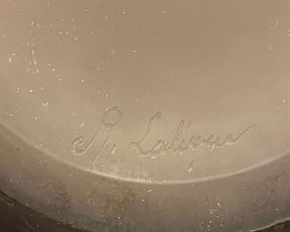 1912 Signed R LALIQUE Fougères Fern Motif Mauve Glass Vase