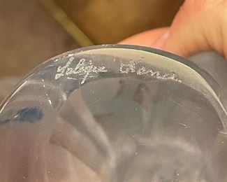 LALIQUE Crystal Colombe Clita Signed Dove