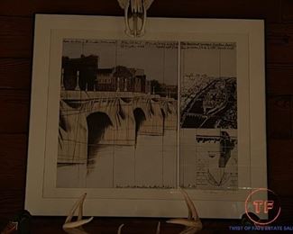Lithograph The Pont Neuf Wrapped for Paris Signed to "The Baers" by CHRISTO