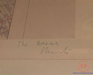 1973 Lithograph Two Lower Manhattan Wrapped Buildings Signed "The Baers" by CHRISTO