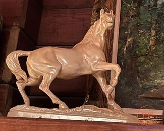 Vintage Marbella Chalk Ware Horse Statue