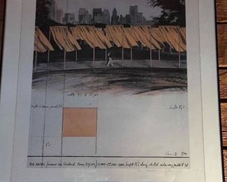 Lithograph The Gates New York Project Signed to "The Baers" by CHRISTO