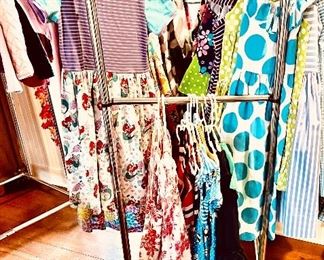 Dresses size 2T, 3T, 4T, 5T, 6T. We have bags of matching hair bows that match each outfit 