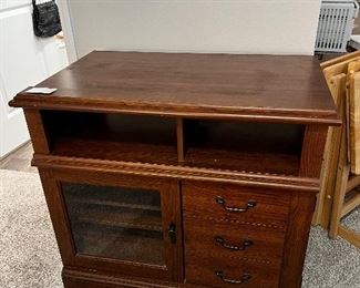 TV stand with storage drawers for DVD, CD and VHS