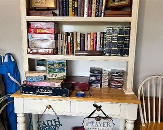 Wood and white hutch (2 pc) - matches the wooden white table and 4 chairs 