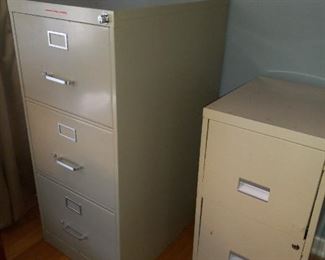 Metal 3 drawer filing cabinet  $40                                                     Metal 2 drawer filing cabinet  $20