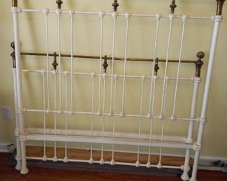 Cast iron full size bed and rails  $100