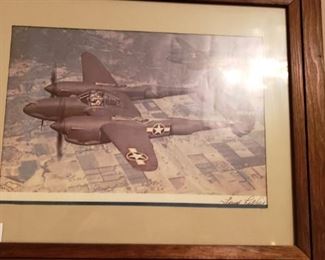 Signed P-38 Lightning Print