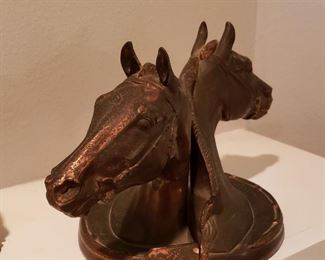 Vintage copper finished horse bookends