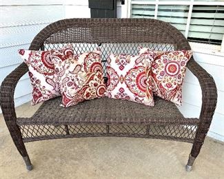 Outdoor Wicker Bench 