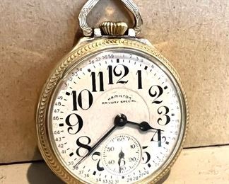 Antique Gold Hamilton Railway Special Pocket Watch 