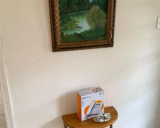 Wall art, table, caller ID phone