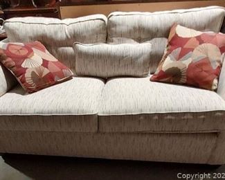 Beautiful Beige LaZBoy 2 Cushion Sofa Pillows