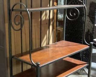 Beautiful Six Shelf Wrought Iron Framed Bakers Rack