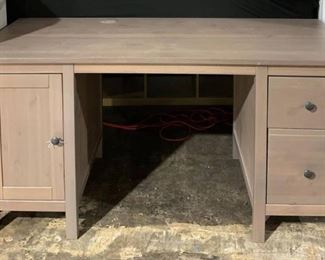 Gray Stained Solid Pine Hemnes Desk by Ikea