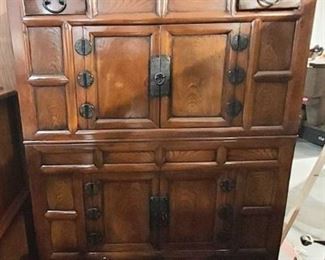 Nice Korean Large EM Wood Cabinet Chest