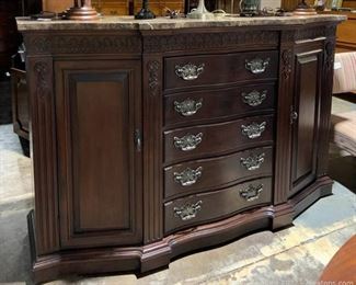 Tall Bernhardt Embassy Row Marble Top Credenza