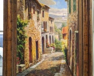 Signed Original Oil Painting in Weighty Baroque Frame