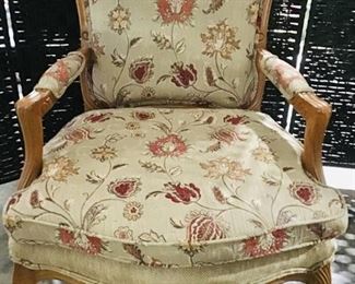 Victorian Style Upholstered Floral Armchair