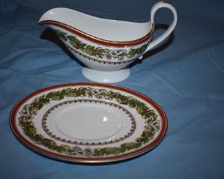 Absolutely Beautiful Spode Christmas Rose China, service for 12 includes: 12 (10 1/2" plates), 12 (8" plates), 12 (6 1/2" plates) , 12 cups, 12 saucers, 1 Gravy Boat and 1 Saucer, 1 Creamer, 1 Sugar, 1 Vegetable Bowl (9 1/4"x7 1/4", 1 Fruit Bowl (9 1/2"x3 1/2"), 1 Oval Platter (15") 1 dbl. handled oval Soup  Tureen w/lid (12 1/2x8" w/lid),plus there may be more as we contiue to discover.