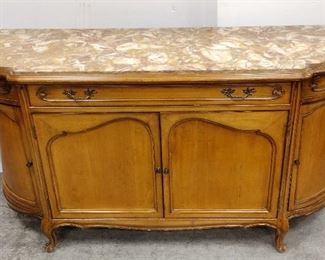 DANBY FURNITURE LOUIS VI STYLE MARBLE TOP BUFFET. 5'6" WIDE