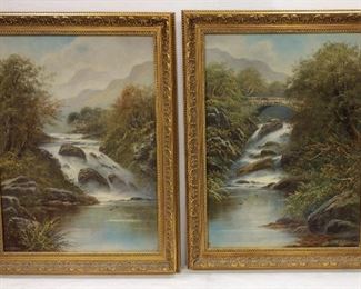 TWO W. FOYSTER (SCOTTISH) 19TH CENTURY LANDSCAPE OIL PAINTING S ON CANVAS