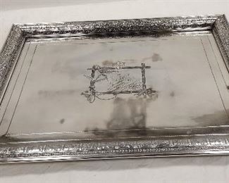 AESTHETICS MOVEMENT SILVER PLATED BUTLER'S TRAY