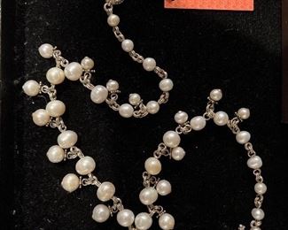 Stephen Dweck Pearl and Sterling Necklace