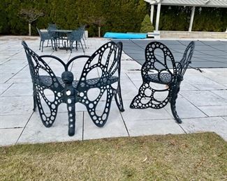 Flowerhouses butterfly bench and chair                        Some areas of wear