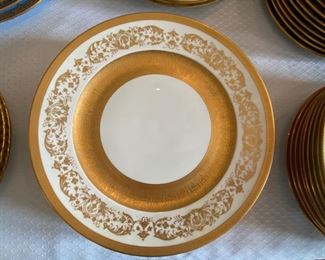 Bavarian white & gilt dinner plates 6 pc.  $200.00