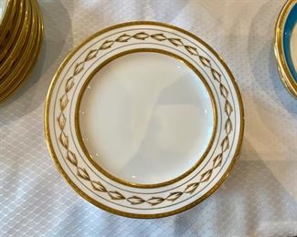 Minton cream & gilt plates 9” pcs.  