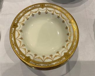 9 pc. Cauldon gilt cream bowls 