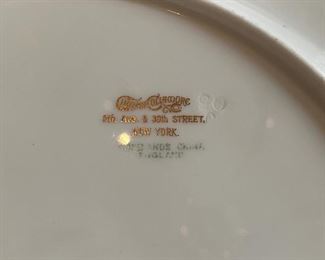 Gilman & Collamore cobalt & gold dinner plates  10 pc.