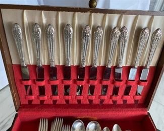 Rogers Bros " Marquise" silverplate flatware  $135.00    53 pcs.