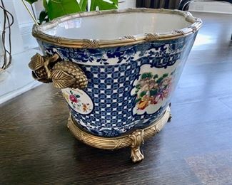 Chinese jardiniere     14"h x 23"w x 15"d                             top is cracked
