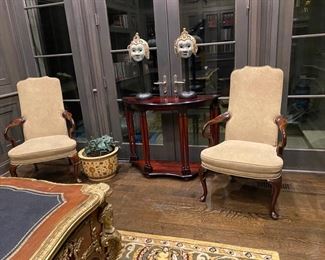 Pr Hickory chair Queen Anne armchairs