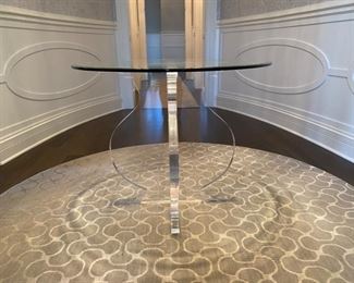 Beautiful Lucite center table  $750.00                                             29.5"h x 36" diameter