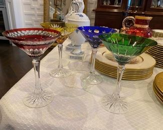 Faberge multi-colored martini glasses 