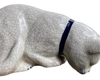 Vintage Dedham Pottery Perching Kitten
$60
This Dedham Pottery “Peeking Kitty”  figurine from 1995 in perfect condition is super cute and quite scarce. Will all Dedham Pottery, this shelf sitting porcelain cat has a crackled design. A great gift for both Dedham Pottery collectors and cat lovers.