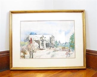 Tons and tons of framed art. 