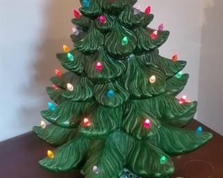 Large ceramic lighted Christmas Tree 3 tier