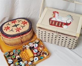 Sewing baskets full