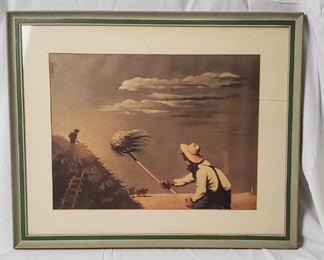 George Schreiber (1904-1977): “Haying” Lithograph. Circa 1930s/40s