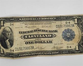 1914 Federal Reserve Bank Cleveland blue mark