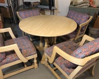 VINTAGE ROUND GAME TABLE WITH 4 CHAIRS $375
