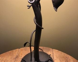  RUSTIC CAST IRON WOODSY AESTHETIC TABLE LAMP $75

